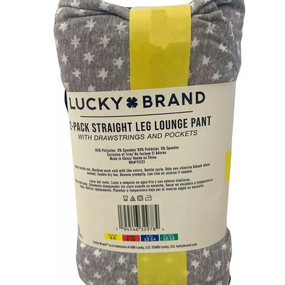 Lucky Brand Straight Leg Lounge Pants Size Medium 8-10 Drawstring & Pockets